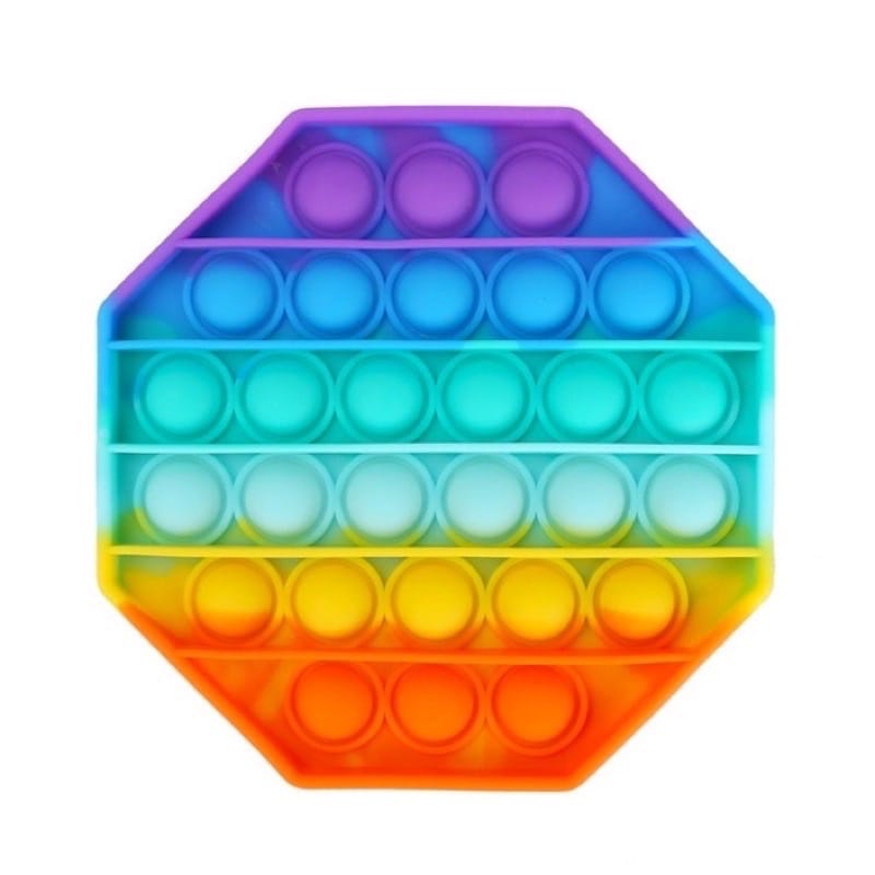 POP IT RAINBOW FIDGET TOYS Mainan Anak Edukasi Murah Pop Its Unicorn New Fidget Push Bubble Kids Kid-Hexagon Rainbow