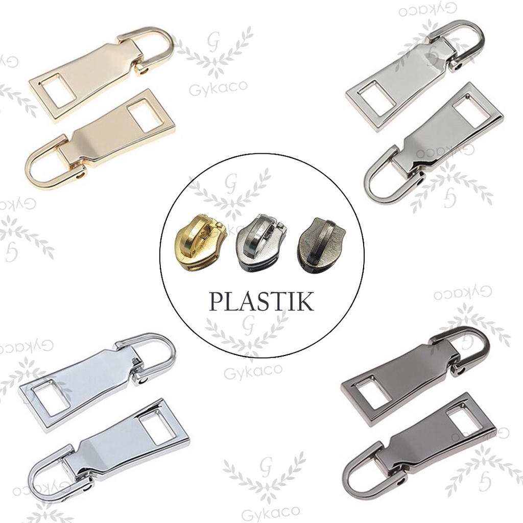 Kepala Resleting PLASTIK No. 5 (A) VISLON Pendek / Patah (Zipper puller) - Aksesoris Tas &amp; Dompet Wanita Fashion (IMPORT)