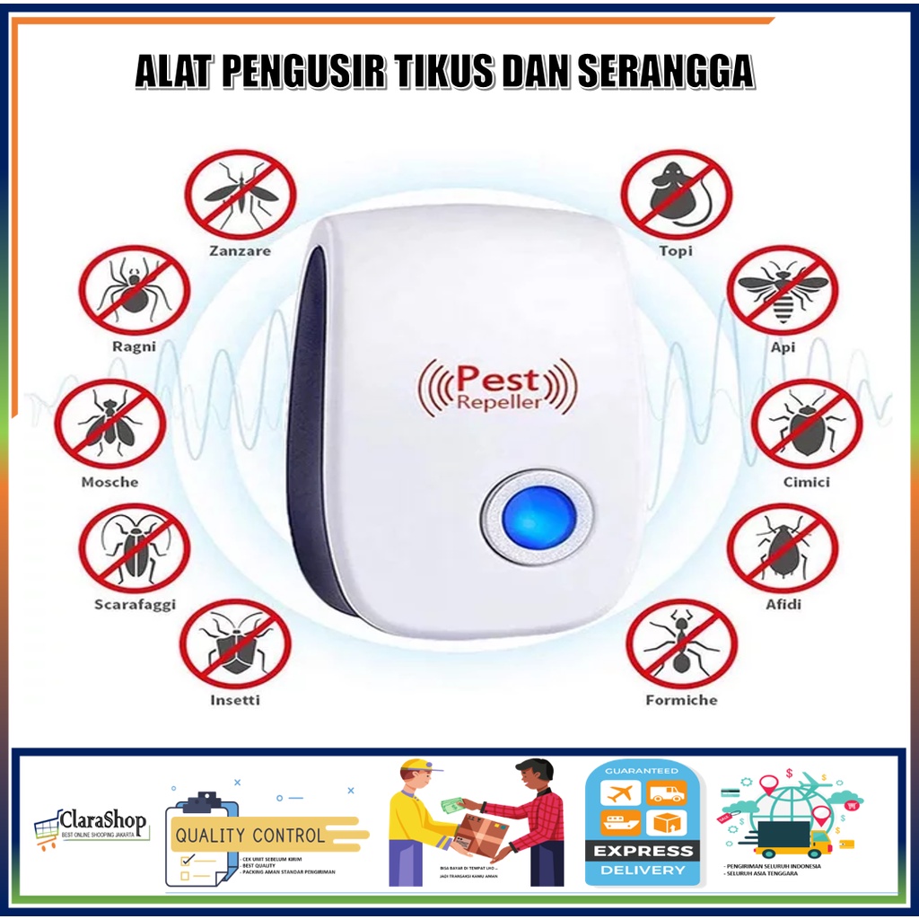 Pengusir Serangga Ultrasonic Pest Alat Pengusir Hama Serangga