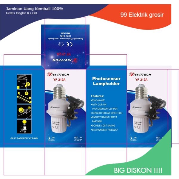 Fiting Lampu sensor Cahaya otomatis/ Fiting Otomatis Sensor Cahaya