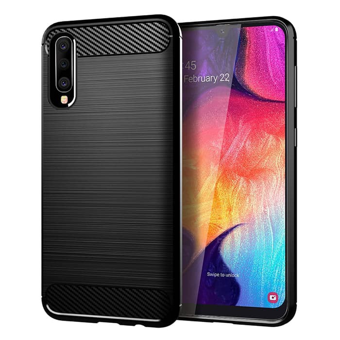 SAMSUNG GALAXY A50 A505 LIKGUS FIBER SOFT JELLY CARBON CASE