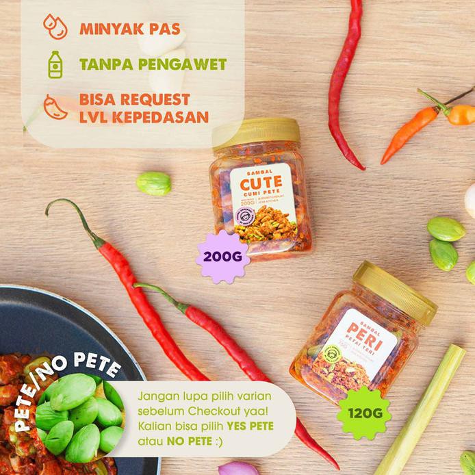

BUNDLE SAMBAL BABY CUMI PETE (CUTE) 200G + PETE TERI (PERI) MEDAN 120G - YES PETE