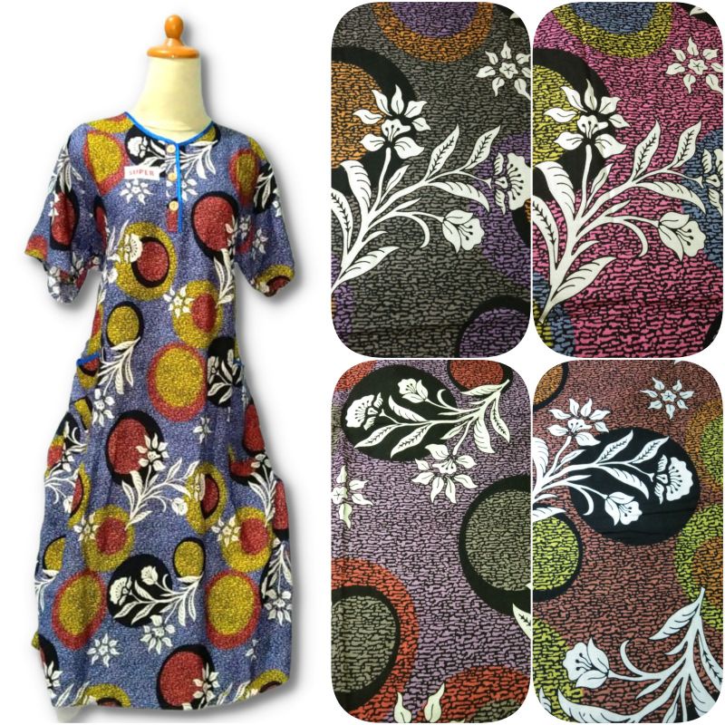 Daster Batik Rayon Kekinian Kencana Ungu Solo 36