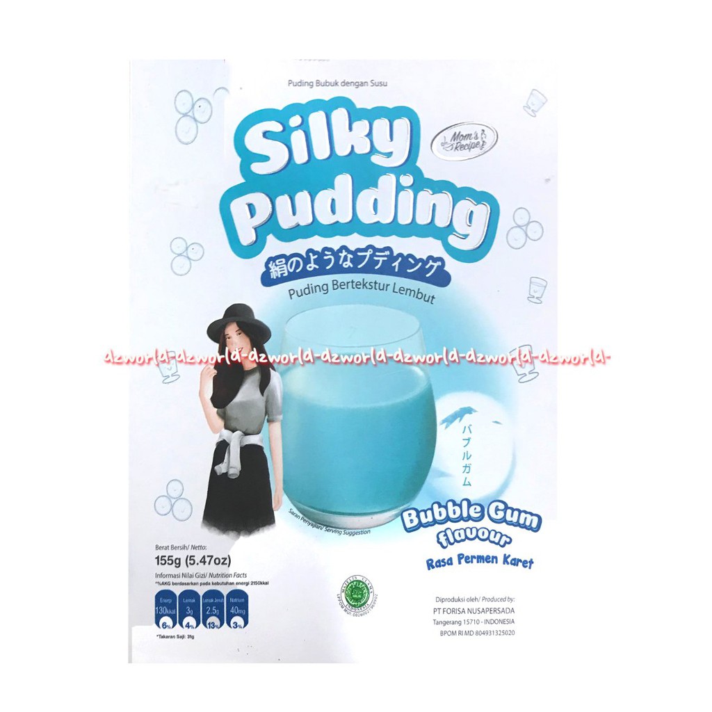 Silky Pudding 115gr Taro Avocado Chocolate Bubble Gum Flavour Rasa Talas Ungu Puding Instan