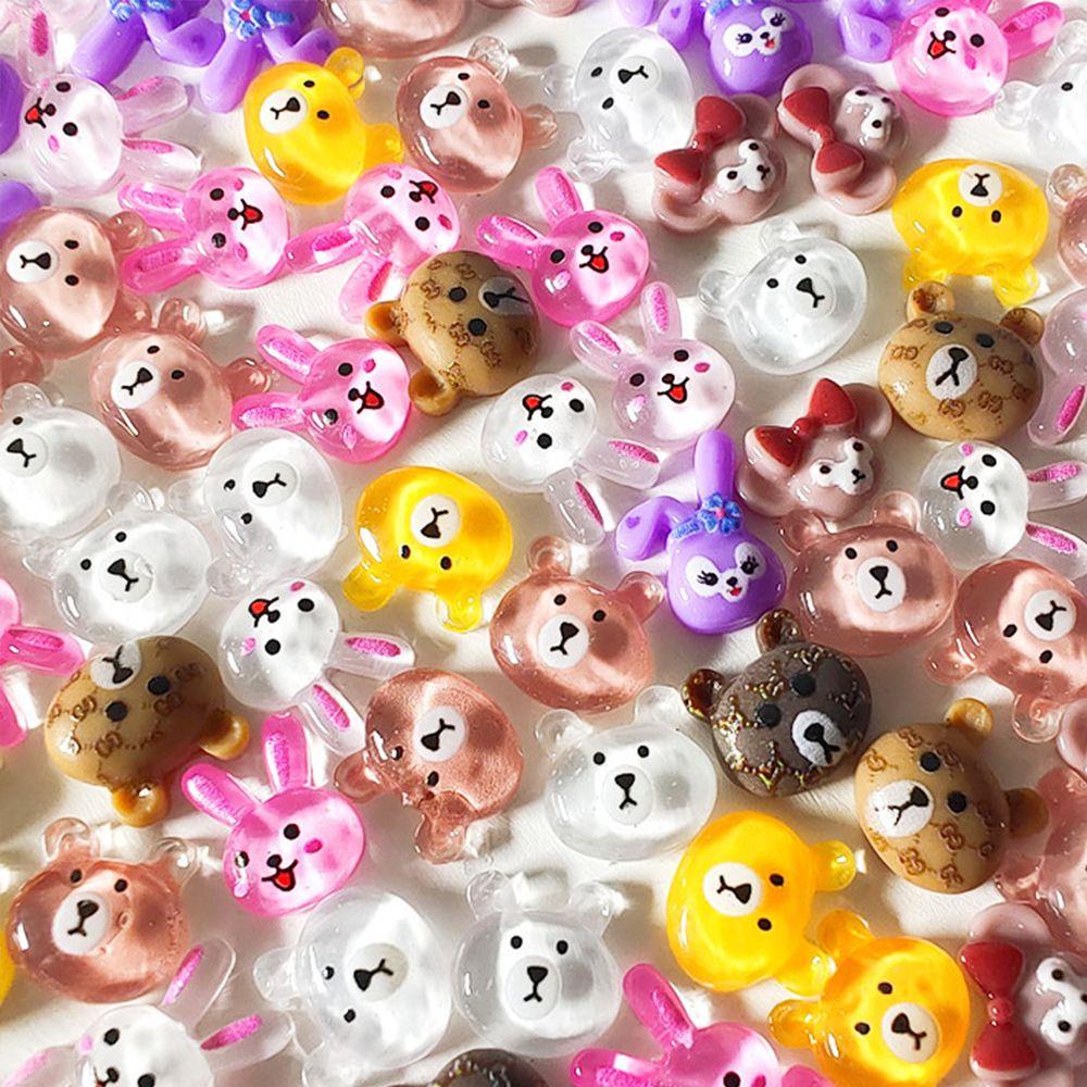 MXBEAUTY Paku Charms Candy Color Handmade Nail Beauty DIY Manicure Aksesoris Bear 3D Dekorasi Kuku