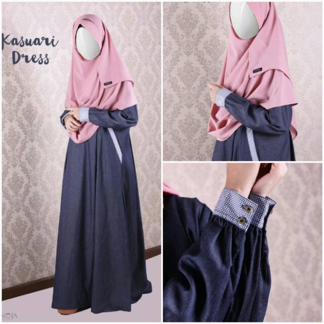 KASUARI DENIM DRESS BY Wanoja Hijab