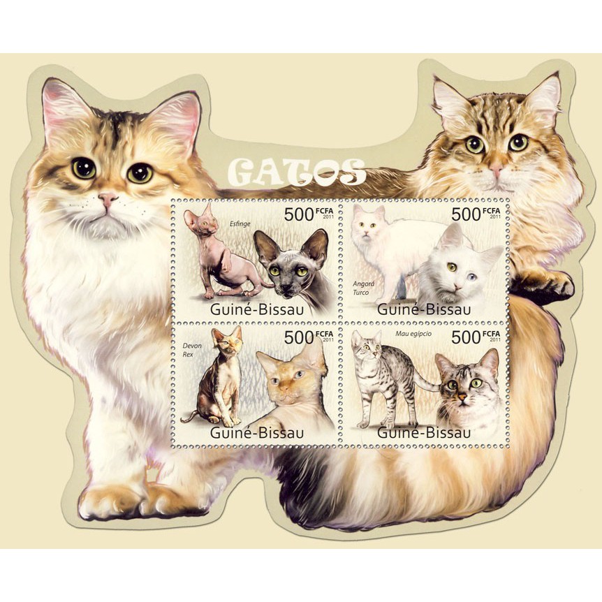 

Souvenir Sheet Perangko Guine-Bissau Kucing 2011 Shape