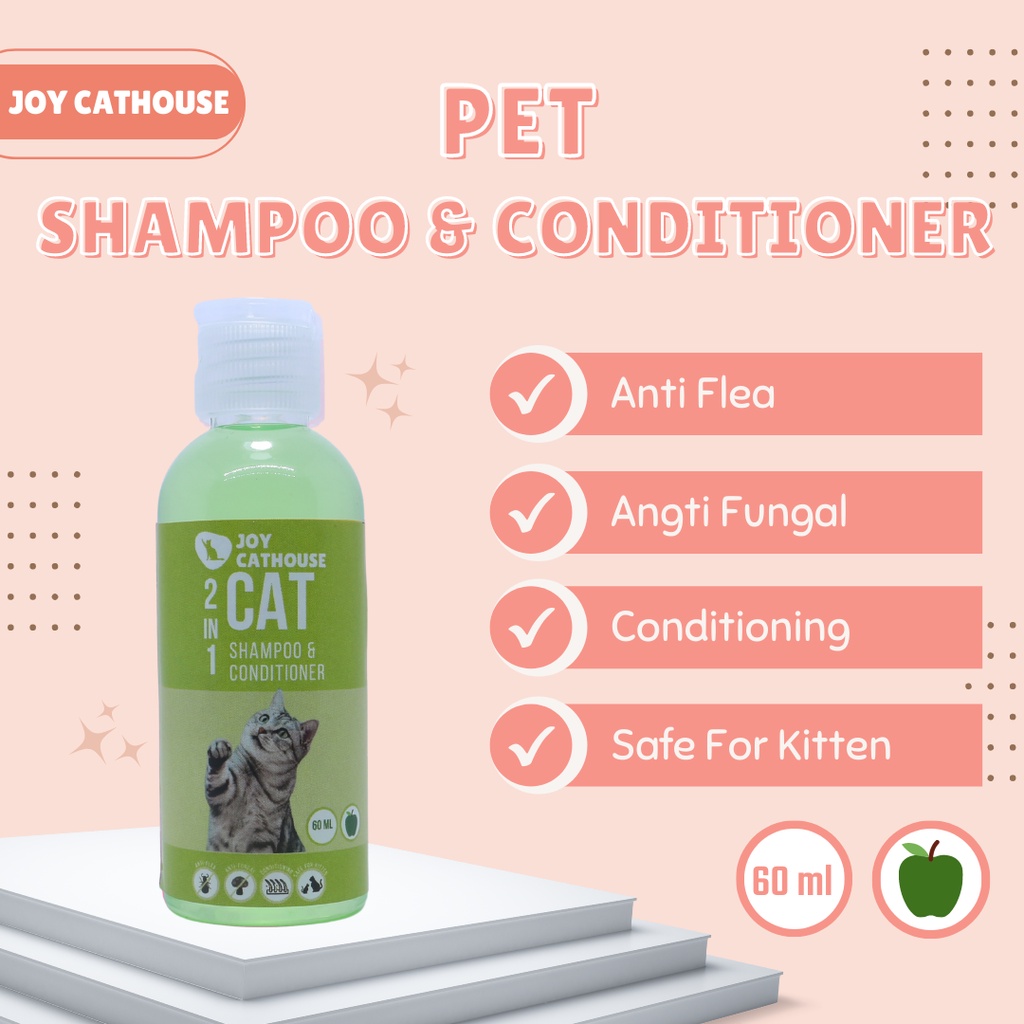 Shampo Joy Cathouse 60ml Kucing Sampo Anti Kutu Jamur ANTI FLEA &amp; TICK Shampo Kucing, Anjing dan Hewan Berbulu Lainnya