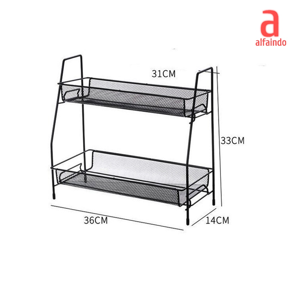 Rak Dapur Penyimpanan Serbaguna Besi Pot Bunga Kamar Mandi 2 Susun - RM010L