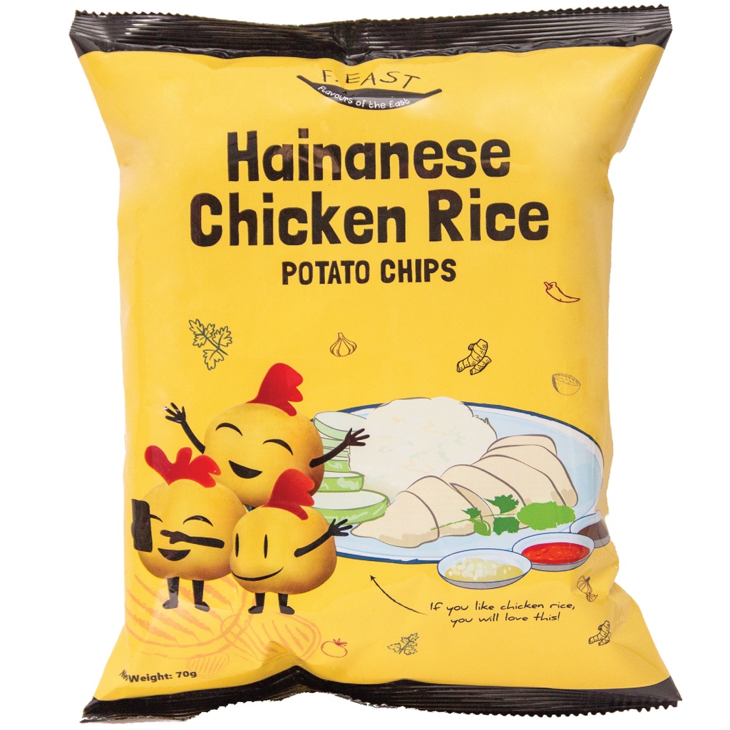

FEAST HAINANESE CHICKEN RICE POTATO CHIP 70GRAM SNACK KENTANG SINGAPUR