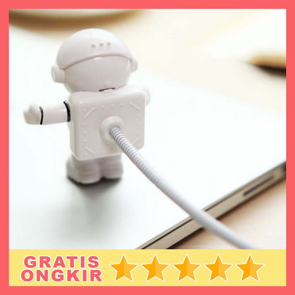 Lampu LED USB Night Light Lamp Flexible Spaceman Astronaut Hias USB Meja X01 Eshoo Gray Grab Medan