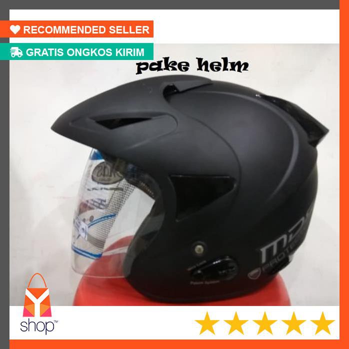 DISKON  HELM MDS PROTECTOR SOLID HITAM DOFF