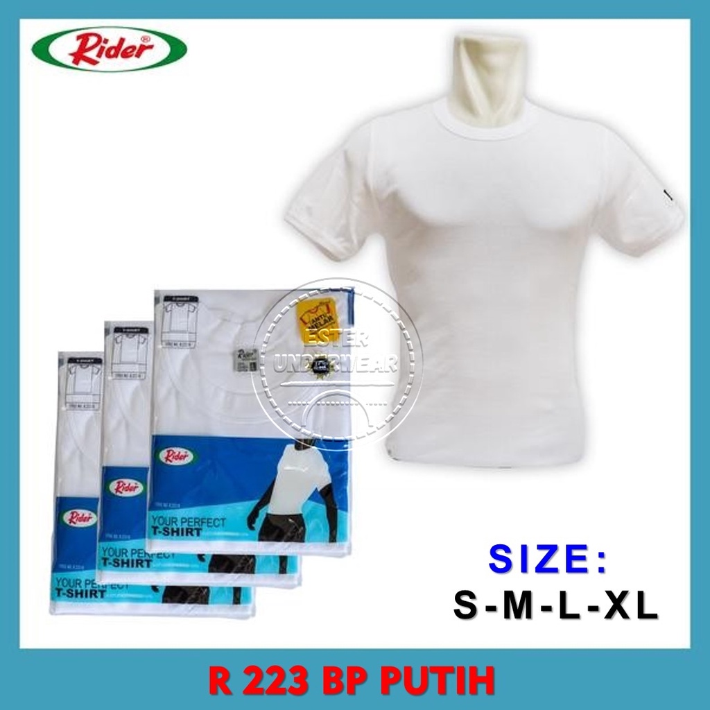 Kaos Dalam Oblong RIDER O-NECK R 223 BP PUTIH ISI 1PCS