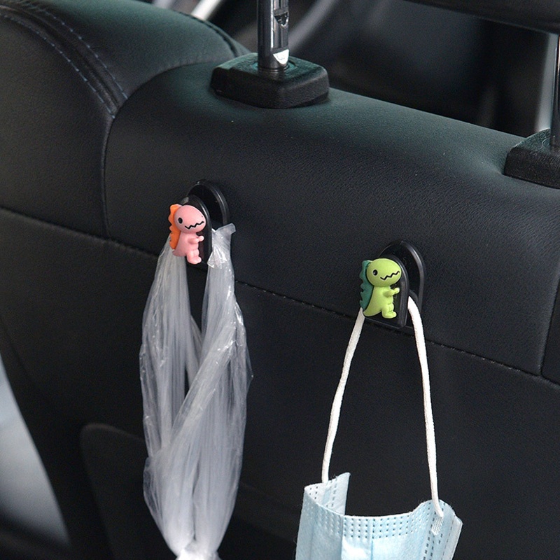 Car Hook Gantung Pengait Masker Lucu Kartun Hewan Car Seat Back Hooks Tempel Dinding Multifungsi Masker Kunci Organizer