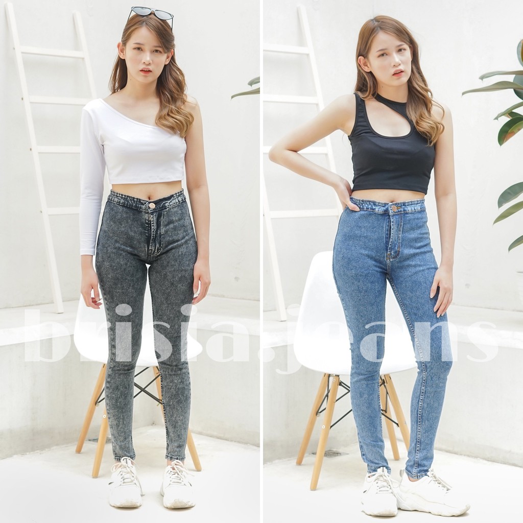 [SIZE 27-38] NAYEON Highwaist Jeans Skinny - Snow Wash 3 WARNA / Celana Jeans Highwaist