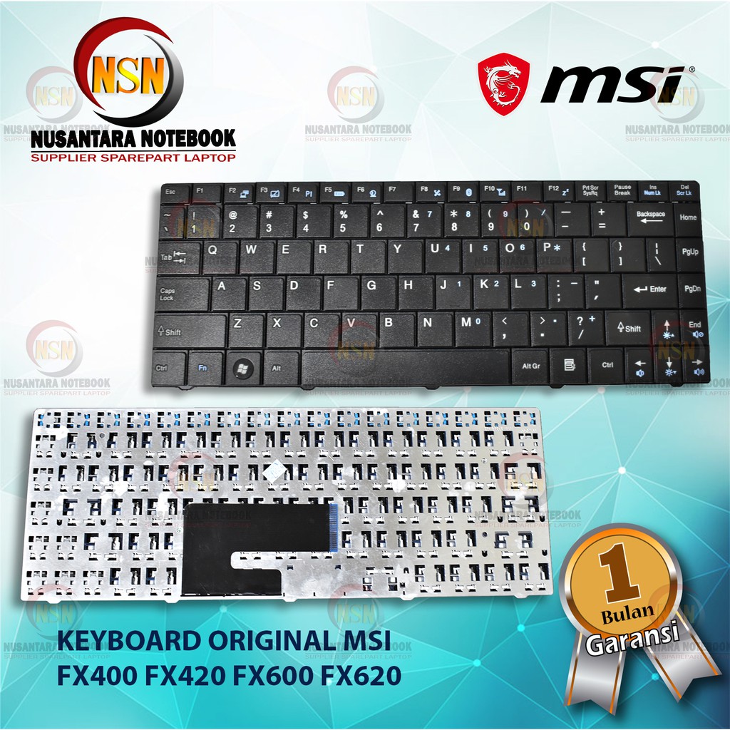 Keyboard Original Laptop MSI FX400 FX420 FX600 FX620 Series