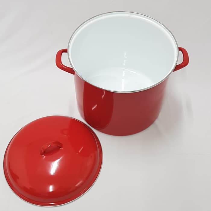 Panci Stockpot Enamel Merah