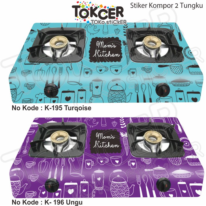 Stiker Kompor 2 Tungku MOM's Kitchen