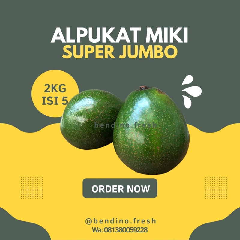 

Alpukat Miki Mentega Bendino Super Jumbo size (Premium Quality)