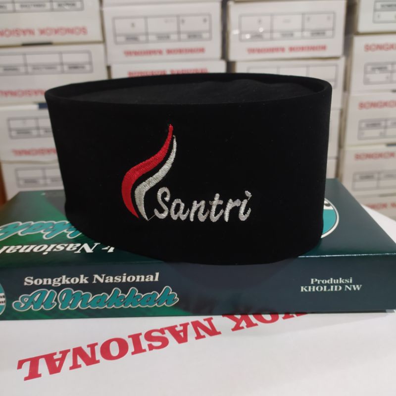 songkok/peci santri merah putih murah/ peci songkok logo santri / peci bordir santri/ songkok santri