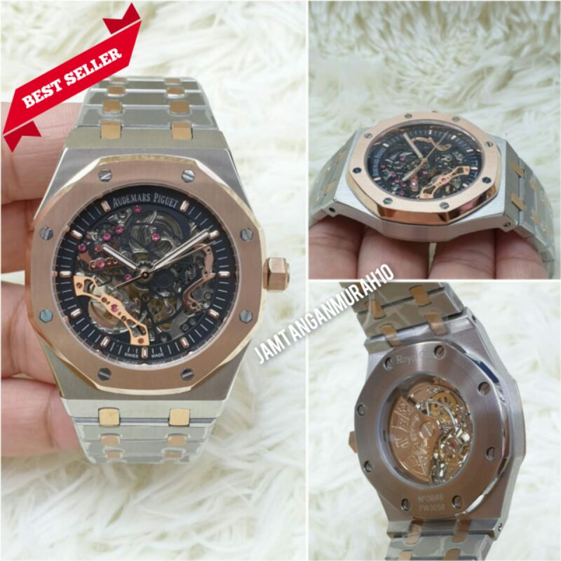 JAM TANGAN AP AUTOMATIC CRONO FULL STAINLESS TALI RANTE