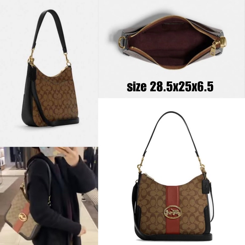 tas coach georgie hobo sign khaki teracotta multi