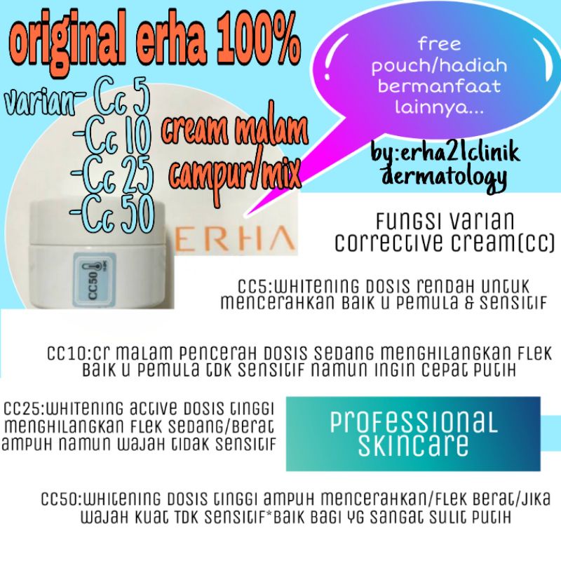 cream malam erha corrective cream /CC 5/CC 10/CC 25/CC 50