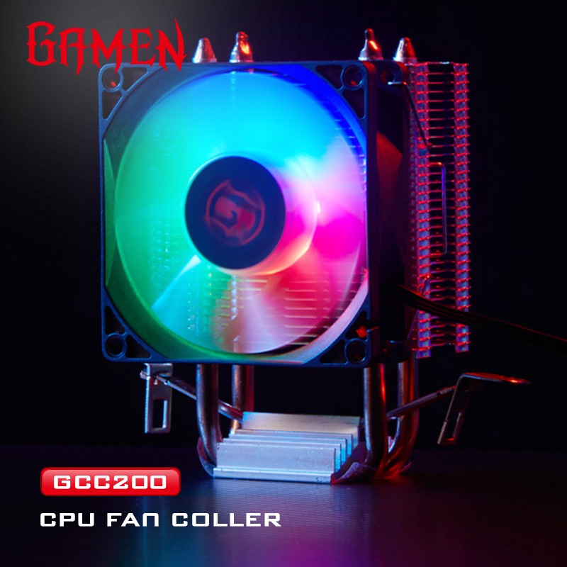 GAMEN CPU COOLER GCC200 DUAL COPPER PIPE RGB BRONZE