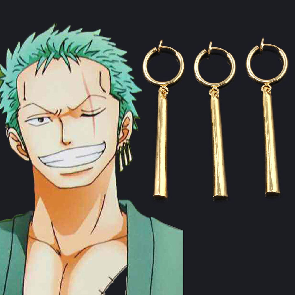 Japón Anime Cosplay Roronoa Zoro Pendientes Moda Dibujos Animados Accesorios De Joyería