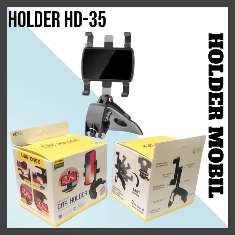 Holder Mobil HD35 Stand Handphone Dudukan Hp Car Holder 3 in 1 ORIGINAL