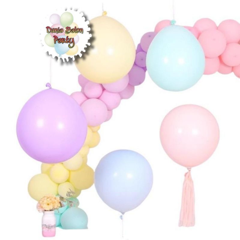 Balon Latex Macaron Jumbo / Balon Doff Pastel Macaron 18 Inch