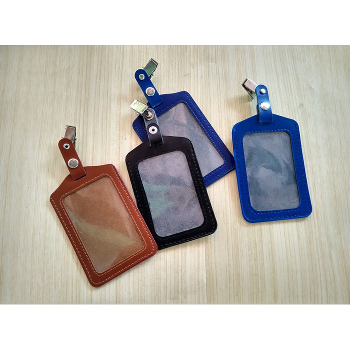 

ID card Holder Kulit dan Jepitan kulit warna biru