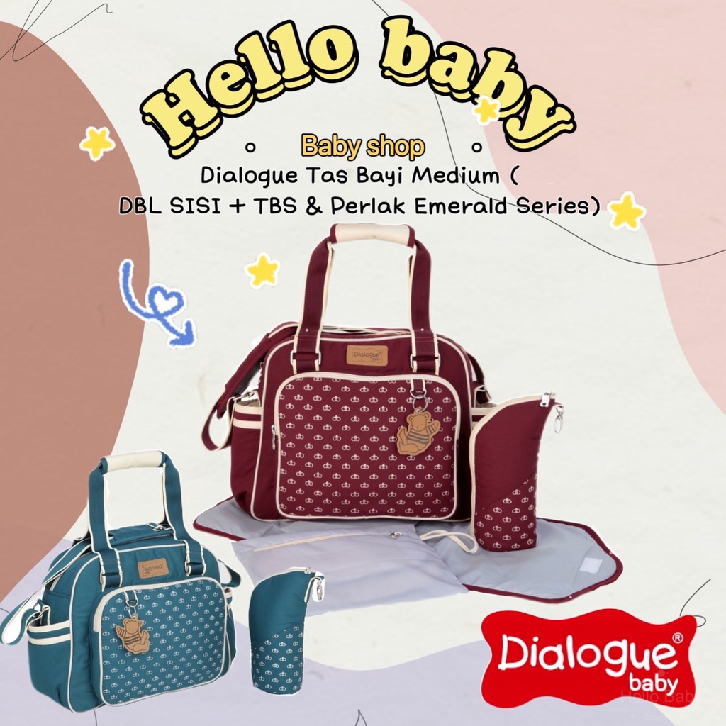 Dialogue Tas Bayi Medium DBL SISI + TBS &amp; Perlak Emerald Series DGT7402