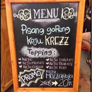 

Papan Tulis Kapur Menu Cafe