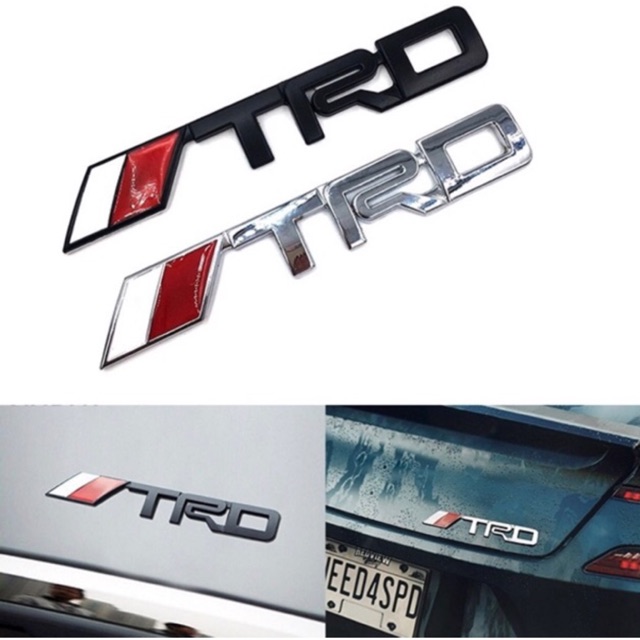 Hot trd 3d emblem Logam Ukuran Besar/Kecil cod Aksesoris Mobil Untuk toyota wish rush wigo vios innova wigo revo badge sticker