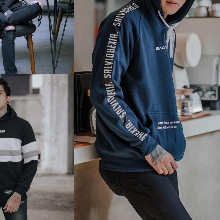 Jaket Hoodie Motif Sablon Kain Katun Fleece