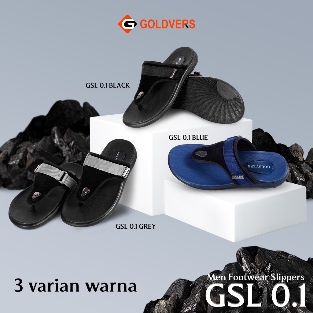 Sandal Pria Original Goldvers Kualitas Premium Import Sendal Santai Kasual Unisex Terbaru - Goldies