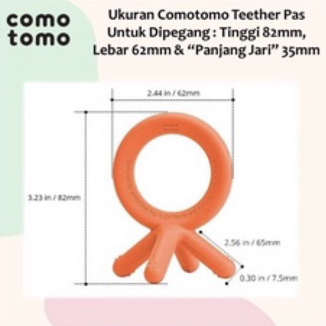 COMOTOMO Teether Silicone Blue - Orange