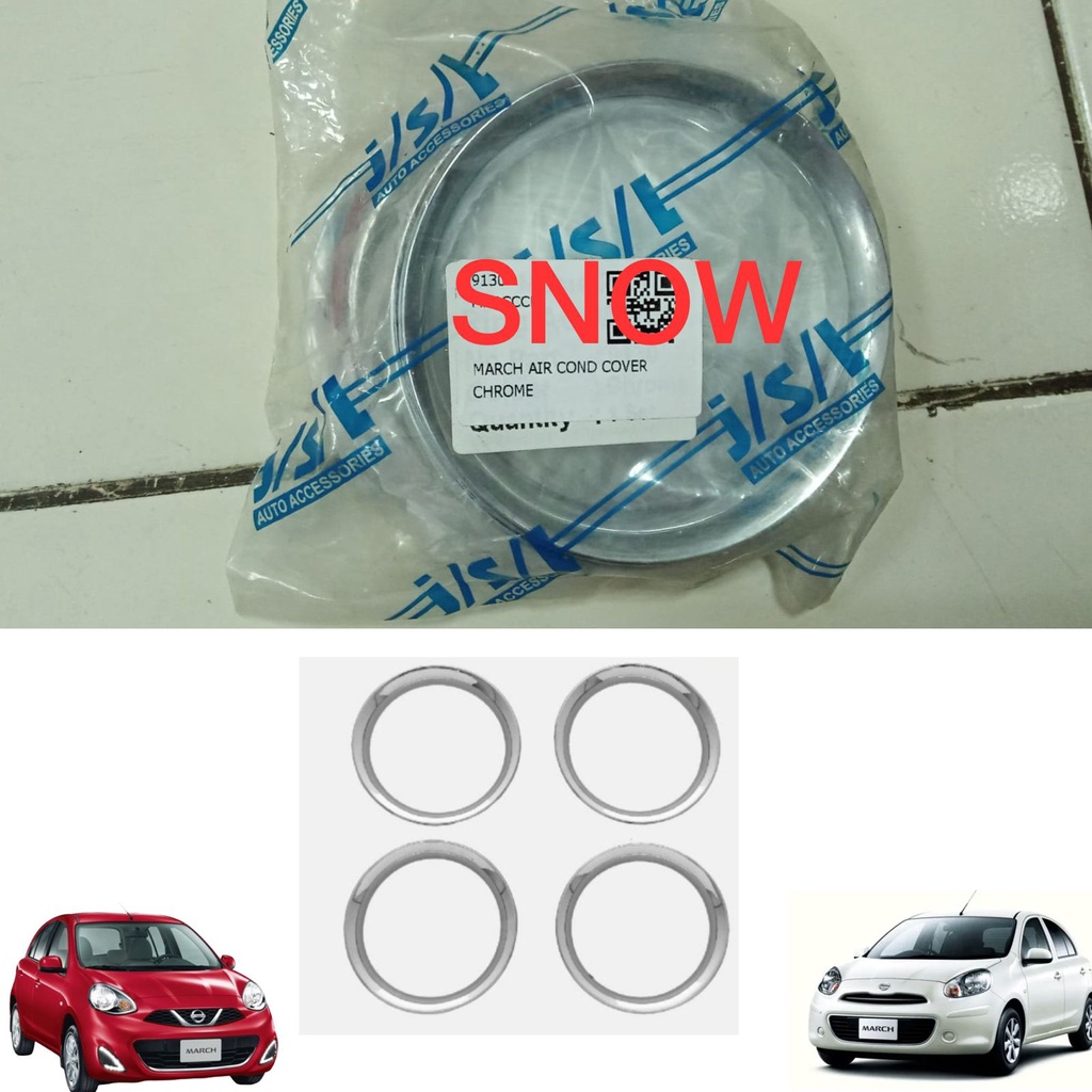 Cover Ring AC Nissan March Chrome