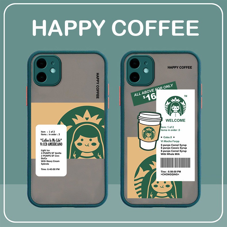 Happy Coffee Starbucks PRINTING HYBRID case realme C21Y C11 2021 3 5 5i 5 pro 6 7i c17 8 4g 8 pro c11 c12 c15 c25 c20 c21 2020