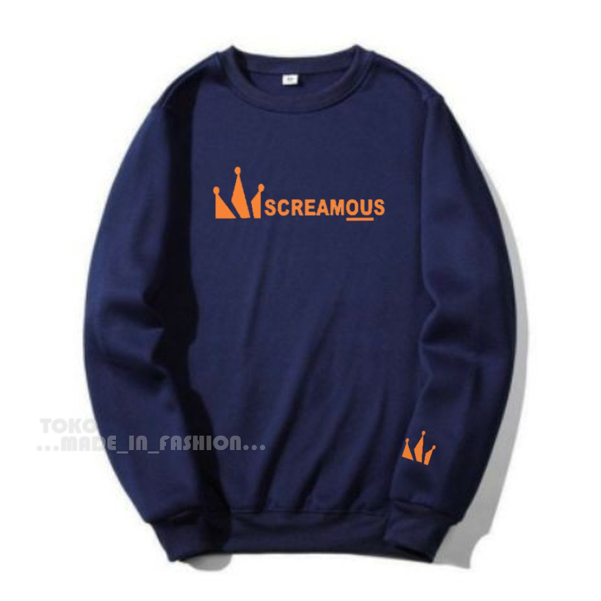 Sweater Crewneck Screamous Premium Unisex / Crewneck Pria Keren / Sweater Wanita Oversize