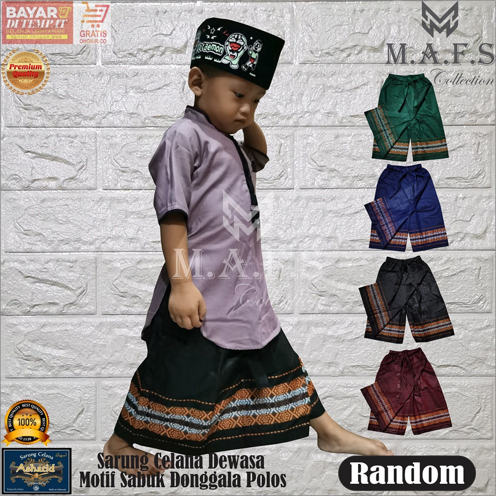 SARUNG CELANA COUPLE ANAK &amp; AYAH MOTIF POLOS SABUK NEW WARNA ASHATID