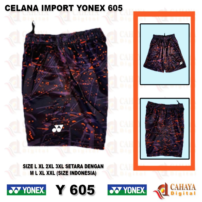 CELANA BADMINTON YONEX IMPORT EXSCLUSIVE GRADE ORI Y605 HITAM NEW ARRIVAL