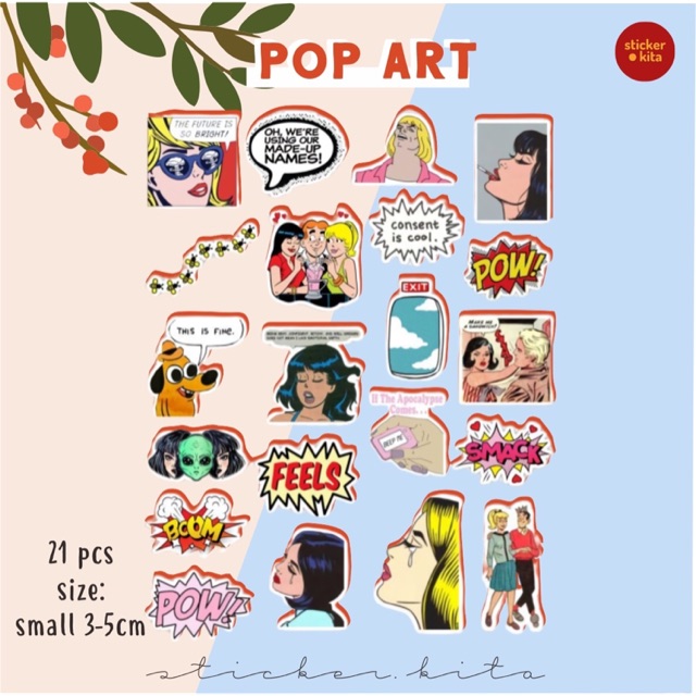 

Pop Art Pack - Sticker Tumblr Aesthetic [FREE GIFT] // BISA CUSTOM STICKER STICKER.KITA