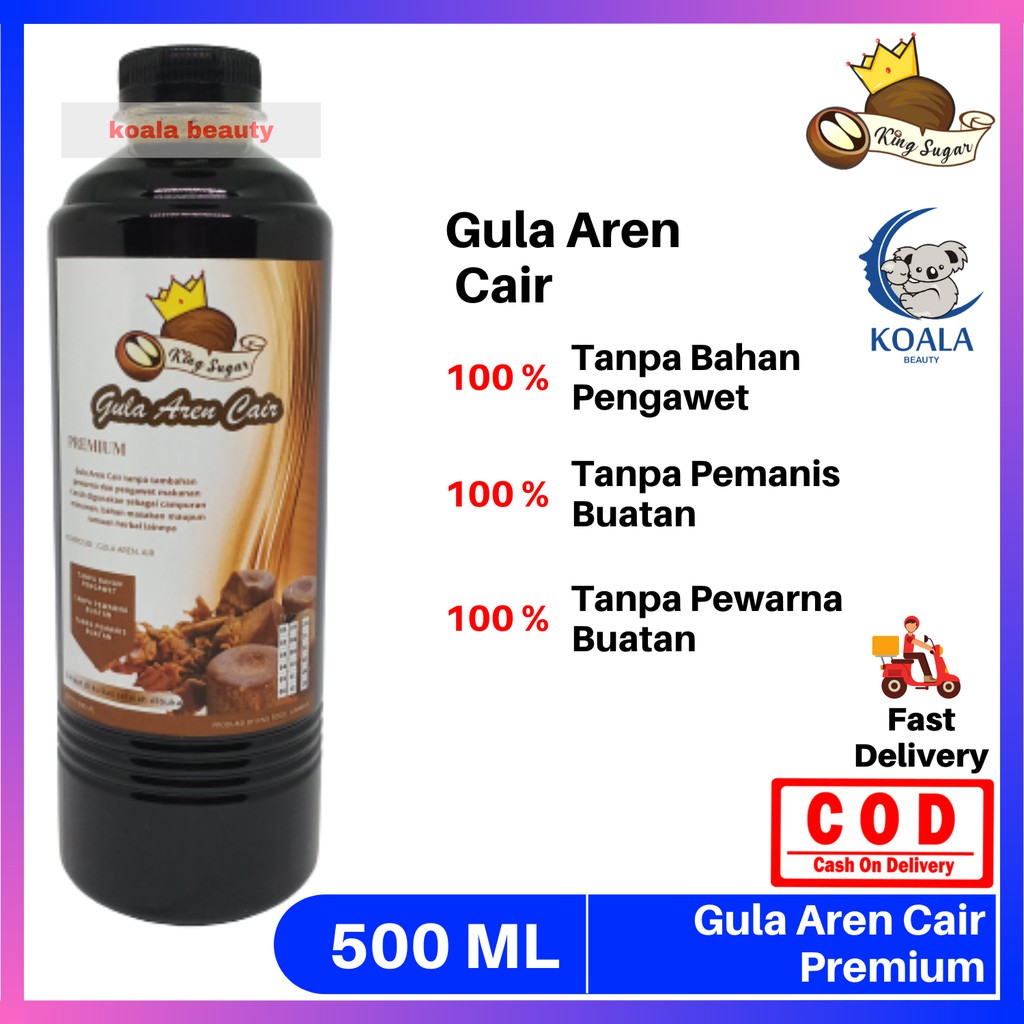 

❤ KOALA ❤ Gula Aren Cair By King Sugar Kemasan Botol 500 mL - Gula Aren 1/2 Liter - Gula Aren - Campuran Minuman - Gula Cair - Lebih Manis