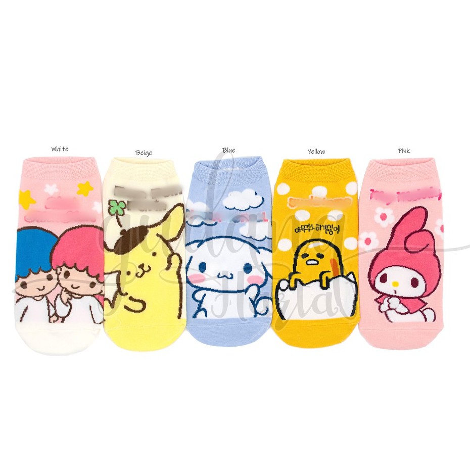 Kaos Kaki Pendek Polkadot Karakter Sanrio Socks Motif Kartun GH 103142