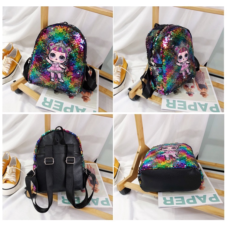 FYGALERY FYG1388 Tas Ransel Anak Karakter LOL Tas Glitter Backpack Sequin Fashion