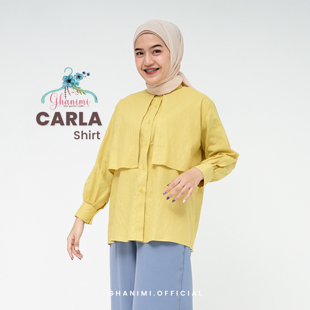 Ghanimi - Carla Shirt / Kemeja Katun Polos / Kemeja Kerja / Kemeja Santai / Kemeja Casual / Kemeja Layer / Kemeja Timeless / Kemeja Polos