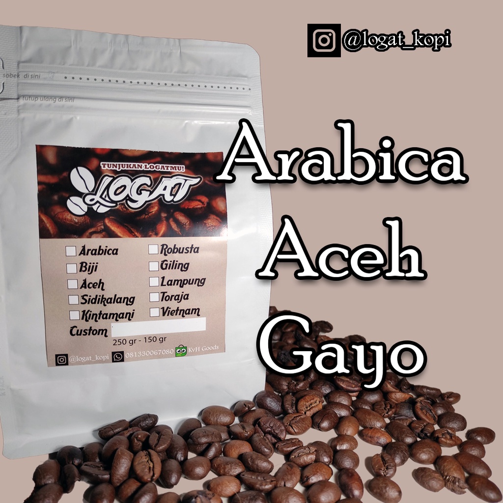 

Best Seller! Kopi Arabica Aceh Gayo 250 gram - Kopi Logat