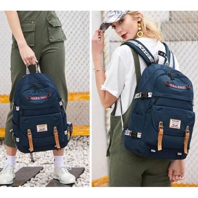 Qisswa_Tas Ransel Remaja Wanita Dan Pria Ransel Stylish School Korean Stylise Tas Backpack Schoolgirll Fashion Korea Terbaru Version Harajuku Ulzzangg High School Diobrale - Tas Ransel Wanita Motif Kartun Kekinian Terbaru Tas Ransel Sekolah Remaja Murah